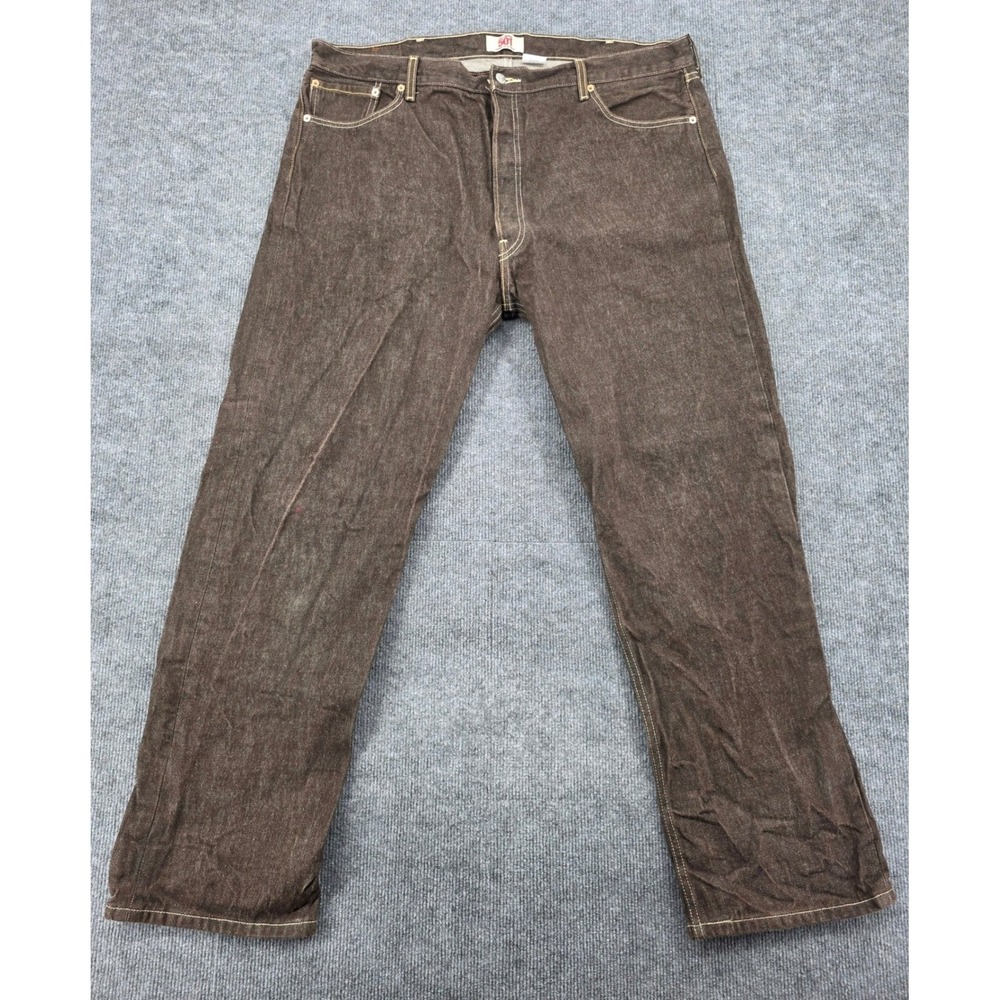 Levis 501XX Original Straight Leg Brown Denim Button Fly Jeans 44x34 (fit 43x33)
